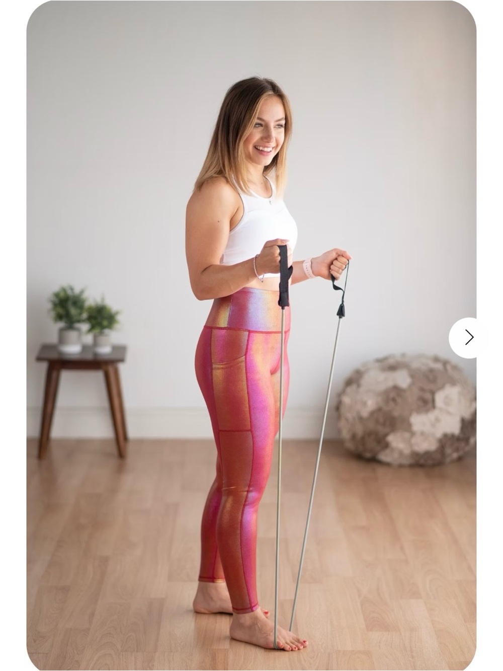 Shimmer Red Ombre High-Waist Leggings